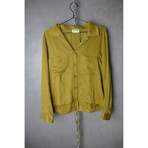 LNA Clothing Olive Green Tencel Utility Button‎ Down Shirt Womens Medium